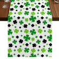 thumbnail image 1 of Table Runners 70 Inches Long Dress Scarves, St Patricks Day Farmhouse Coffee/Dining/Kitchen Table Decor, Holiday Table Runner, Spring Country Green Black Shamrock 13x70 Inch, 1 of 9