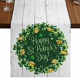 thumbnail image 1 of Table Runners 70 Inches Long Dress Scarves, St Patricks Day Farmhouse Coffee/Dining/Kitchen Table Decor, Holiday Table Runner, Spring Gold Coin Green Shamrock Wooden Grain 13x70 Inch, 1 of 9