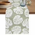 thumbnail image 1 of Table Runners 70 Inches Long Dress Scarves, Summer Monstera Leaves Farmhouse Coffee/Dining/Kitchen Table Decor, Holiday Table Runner, Modern Simple Botanical Sage Green 13x70 Inch, 1 of 9
