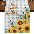 thumbnail image 1 of Table Runners 70 Inches Long Dress Scarves, Sunflower Farmhouse Coffee/Dining/Kitchen Table Decor, Holiday Table Runner, Summer Botanical Checkered Yellow Floral 13x70 Inch, 1 of 9