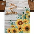 thumbnail image 1 of Table Runners 70 Inches Long Dress Scarves, Sunflower Farmhouse Coffee/Dining/Kitchen Table Decor, Holiday Table Runner, Summer Botanical Elegant Floral Wooden 13x70 Inch, 1 of 9