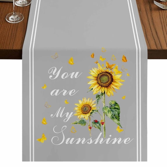 Table Runners 70 Inches Long Dress Scarves, Sunflower Farmhouse Coffee/Dining/Kitchen Table Decor, Holiday Table Runner, Vintage Botanical 13x70 Inch