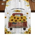 thumbnail image 1 of Table Runners 70 Inches Long Dress Scarves, Sunflower Truck Farmhouse Coffee/Dining/Kitchen Table Decor, Holiday Table Runner, Summer Botanical Elegant Pastoral Floral Wooden 13x70 Inch, 1 of 9
