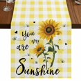 thumbnail image 1 of Table Runners 70 Inches Long Dress Scarves, Sunflowers Farmhouse Coffee/Dining/Kitchen Table Decor, Holiday Table Runner, Spring Summer Bees Floral Yellow Plaid 13x70 Inch, 1 of 9