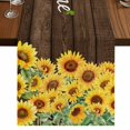 thumbnail image 1 of Table Runners 70 Inches Long Dress Scarves, Sunflowers Farmhouse Coffee/Dining/Kitchen Table Decor, Holiday Table Runner, Wooden Yellow Summer Botanical Elegant Pastoral 13x70 Inch, 1 of 9