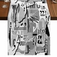 thumbnail image 1 of Table Runners 70 Inches Long Dress Scarves, Torn Paper Farmhouse Coffee/Dining/Kitchen Table Decor, Holiday Table Runner, Vintage Abstract Collage Newspaper Art 13x70 Inch, 1 of 9