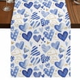 thumbnail image 1 of Table Runners 70 Inches Long Dress Scarves, Valentine's Day Farmhouse Coffee/Dining/Kitchen Table Decor, Holiday Table Runner, Blue Heart Love Modern Romantic Minimalist 13x70 Inch, 1 of 9