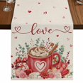 thumbnail image 1 of Table Runners 70 Inches Long Dress Scarves, Valentine's Day Farmhouse Coffee/Dining/Kitchen Table Decor, Holiday Table Runner, Eucalyptus Leaves Coffee Gifts Romantic Rustic 13x70 Inch, 1 of 9