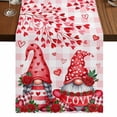thumbnail image 1 of Table Runners 70 Inches Long Dress Scarves, Valentine's Day Farmhouse Coffee/Dining/Kitchen Table Decor, Holiday Table Runner, Loves Gnomes Roses Romantic Pink Plaid 13x70 Inch, 1 of 9
