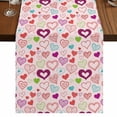 thumbnail image 1 of Table Runners 70 Inches Long Dress Scarves, Valentine's Day Farmhouse Coffee/Dining/Kitchen Table Decor, Holiday Table Runner, Pink Heart Love Modern Country 13x70 Inch, 1 of 9