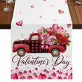 thumbnail image 1 of Table Runners 70 Inches Long Dress Scarves, Valentine's Day Farmhouse Coffee/Dining/Kitchen Table Decor, Holiday Table Runner, Pink Roses Car Love Hearts Romantic 13x70 Inch, 1 of 9