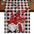 thumbnail image 1 of Table Runners 70 Inches Long Dress Scarves, Valentine's Day Farmhouse Coffee/Dining/Kitchen Table Decor, Holiday Table Runner, Red Gnomes Love Balloon Black White Plaid 13x70 Inch, 1 of 9