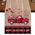 thumbnail image 1 of Table Runners 70 Inches Long Dress Scarves, Valentine's Day Farmhouse Coffee/Dining/Kitchen Table Decor, Holiday Table Runner, Red Love Heart Roses Romantic Truck Wooden 13x70 Inch, 1 of 9