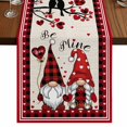 thumbnail image 1 of Table Runners 70 Inches Long Dress Scarves, Valentine's Day Farmhouse Coffee/Dining/Kitchen Table Decor, Holiday Table Runner, Rustic Red Gnomes Love Birds Trees Plaid 13x70 Inch, 1 of 9