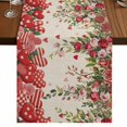 thumbnail image 1 of Table Runners 70 Inches Long Dress Scarves, Valentine's Day Farmhouse Coffee/Dining/Kitchen Table Decor, Holiday Table Runner, Spring Red Love Roses Floral Botanical Beige 13x70 Inch, 1 of 9
