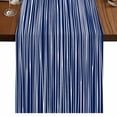 thumbnail image 1 of Table Runners 70 Inches Long Dress Scarves, Vintage Wave Lines Farmhouse Coffee/Dining/Kitchen Table Decor, Holiday Table Runner, Classic Minimalist Striped Navy Blue 13x70 Inch, 1 of 9
