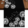 thumbnail image 1 of Table Runners 70 Inches Long Dress Scarves, White Dandelion Farmhouse Coffee/Dining/Kitchen Table Decor, Holiday Table Runner, Spring Flowers Botanical Vintage Black 13x70 Inch, 1 of 9