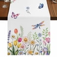 thumbnail image 1 of Table Runners 70 Inches Long Dress Scarves, Wildflowers Farmhouse Coffee/Dining/Kitchen Table Decor, Holiday Table Runner, Spring Country Tulip Butterfly Floral Leaf 13x70 Inch, 1 of 9