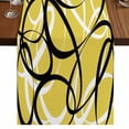 thumbnail image 1 of Table Runners 70 Inches Long Dress Scarves, Yellow Geometric Farmhouse Coffee/Dining/Kitchen Table Decor, Holiday Table Runner, Farmhouse Abstract Black White Striped 13x70 Inch, 1 of 9