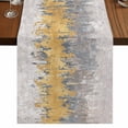 thumbnail image 1 of Table Runners 70 Inches Long Dress Scarves, Yellow Grey Abstract Farmhouse Coffee/Dining/Kitchen Table Decor, Holiday Table Runner, Gradient Geometric Graffiti Modern Art 13x70 Inch, 1 of 9