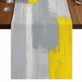 thumbnail image 1 of Table Runners 70 Inches Long Dress Scarves, Yellow Grey Farmhouse Coffee/Dining/Kitchen Table Decor, Holiday Table Runner, Abstract Geometric Oil Painting Vintage Gradient 13x70 Inch, 1 of 9