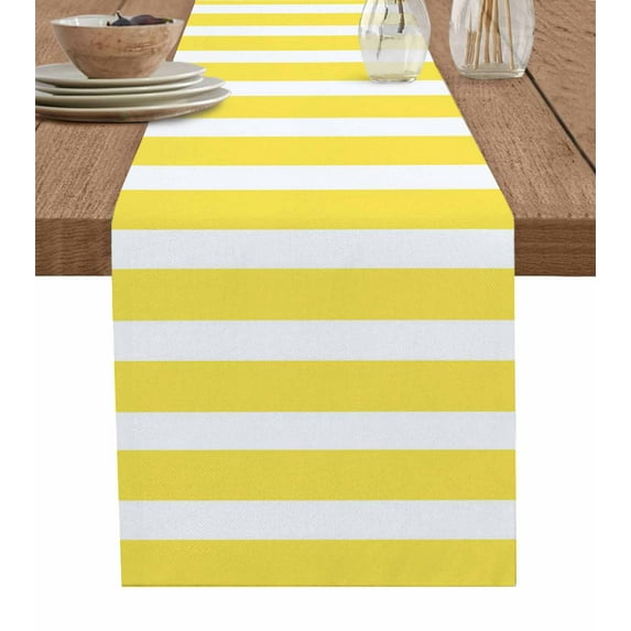 Table Runners 70 Inches Long Dress Scarves, Yellow Striped Farmhouse ...