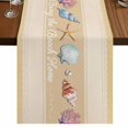 thumbnail image 1 of Table Runners 70 Inches Long Dress Scarves, Yellow Summer Coastal Farmhouse Coffee/Dining/Kitchen Table Decor, Holiday Table Runner, Modern Ocean Waves Starfish Shell 13x70 Inch, 1 of 9