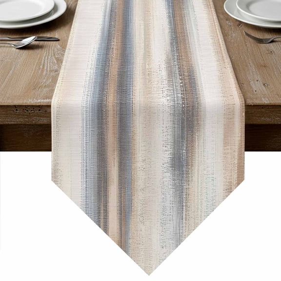Table Runners 72 Inches Long, Beige Gray Cotton Linen Kitchen Dining Coffee Table Runner for Party Home Decor, Abstract Grunge Mottled Neutral Texture Tabletop Dresser Scarves Runner 14x72 Inch