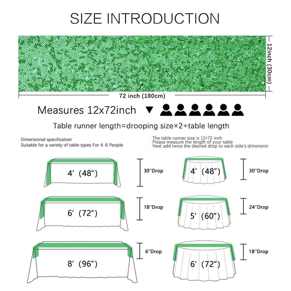 Multi Table Multiplication Table Table Runners 72 Inches Long Christmas Glitter Rectangle Table Runner ...