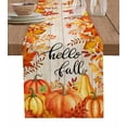 thumbnail image 1 of Table Runners 72 Inches Long Dress Scarves, Autumn Pumpkin Farmhouse Kitchen/Dining Table Runner, Coffee Tablerunners, Thanksgiving Orange Red Vintage Wooden 13x72 Inch, 1 of 7