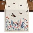 thumbnail image 1 of Table Runners 72 Inches Long Dress Scarves, Beige Spring Floral Butterfly Farmhouse Kitchen/Dining Table Runner, Coffee Tablerunners, Farmhouse Flowers Botanical 18x72 Inch, 1 of 9