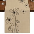 thumbnail image 1 of Table Runners 72 Inches Long Dress Scarves, Black Khaki Farmhouse Kitchen/Dining Table Runner, Coffee Tablerunners, Spring Flora 14x72 Inch, 1 of 9