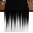 thumbnail image 1 of Table Runners 72 Inches Long Dress Scarves, Black White Farmhouse Kitchen/Dining Table Runner, Coffee Tablerunners, Modern Geometric Abstract Gradient Striped 13x72 Inch, 1 of 9