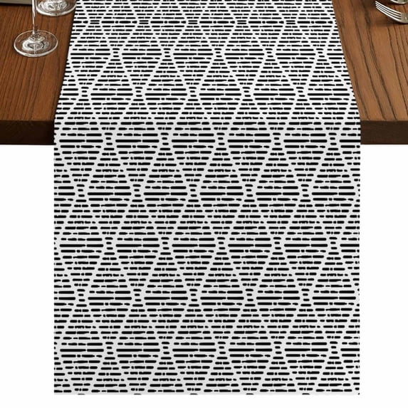 Table Runners 72 Inches Long Dress Scarves, Black White Farmhouse Kitchen Table Runner, Coffee Tablerunners, Modern Abstract Art Farmhouse 18x72 Inch