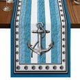 thumbnail image 1 of Table Runners 72 Inches Long Dress Scarves, Blue Anchor Farmhouse Kitchen/Dining Table Runner, Coffee Tablerunners, Nautical Summer Beach Coastal Ocean Art 18x72 Inch, 1 of 9