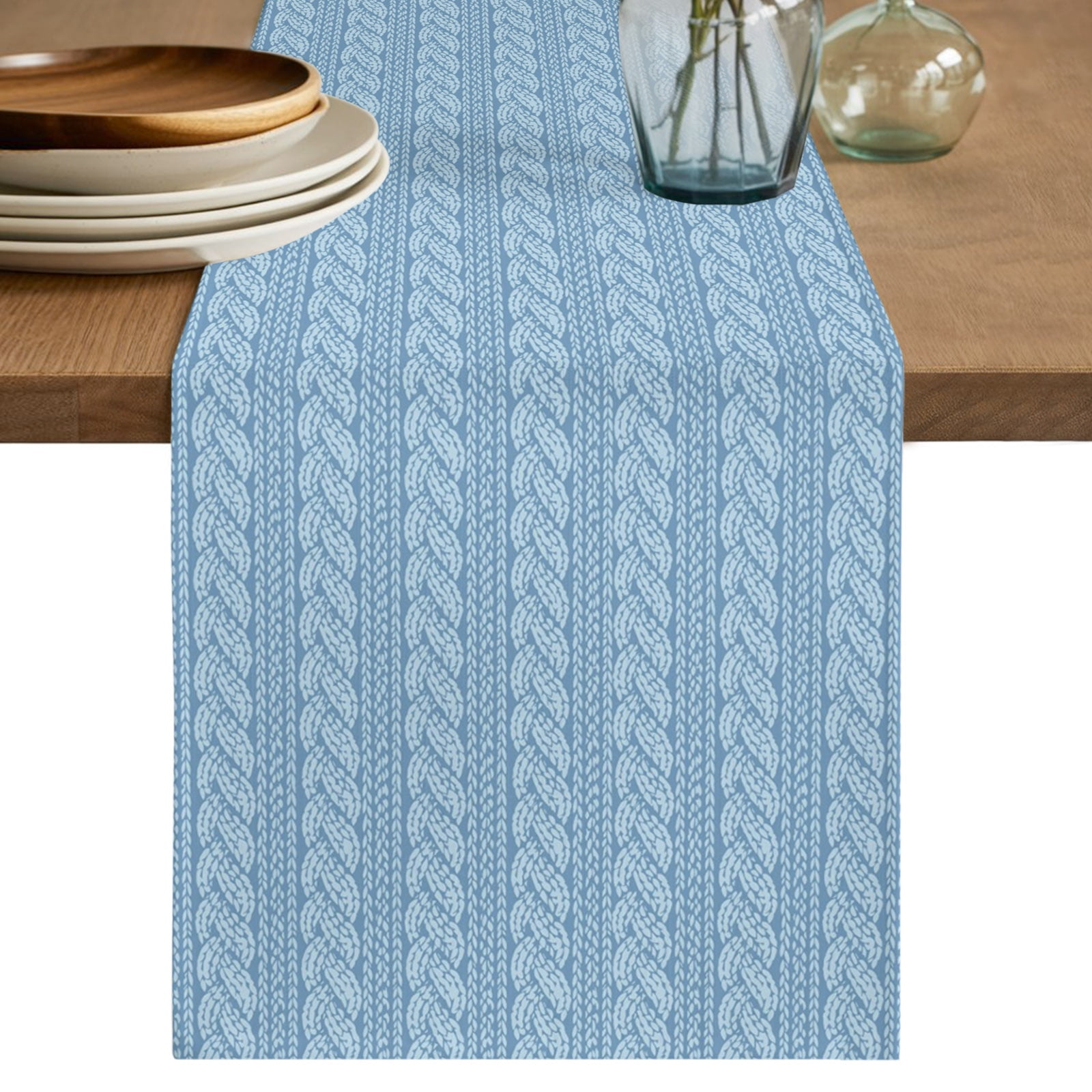 Table Runners 72 Inches Long Dress Scarves, Blue Boho Farmhouse Kitchen ...
