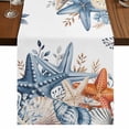 thumbnail image 1 of Table Runners 72 Inches Long Dress Scarves, Blue Coastal Farmhouse Kitchen/Dining Table Runner, Coffee Tablerunners, Summer Beach Starfish Weeping Eucalyptus 16x72 Inch, 1 of 9