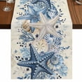 thumbnail image 1 of Table Runners 72 Inches Long Dress Scarves, Blue Coastal Starfish Farmhouse Kitchen/Dining Table Runner, Coffee Tablerunners, Beach Nautical Shell Eucalyptus Retro 16x72 Inch, 1 of 9