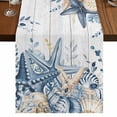 thumbnail image 1 of Table Runners 72 Inches Long Dress Scarves, Blue Eucalyptus Coastal Farmhouse Kitchen/Dining Table Runner, Coffee Tablerunners, Beach Starfish Shell Nautical Retro 16x72 Inch, 1 of 9
