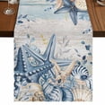 thumbnail image 1 of Table Runners 72 Inches Long Dress Scarves, Blue Eucalyptus Coastal Farmhouse Kitchen/Dining Table Runner, Coffee Tablerunners, Beach Starfish Shell Nautical Vintage 14x72 Inch, 1 of 9