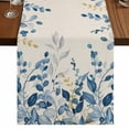 thumbnail image 1 of Table Runners 72 Inches Long Dress Scarves, Blue Eucalyptus Farmhouse Kitchen/Dining Table Runner, Coffee Tablerunners, Farmhouse Weeping Leaves Linen 13x72 Inch, 1 of 9