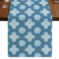 thumbnail image 1 of Table Runners 72 Inches Long Dress Scarves, Blue Floral Farmhouse Kitchen/Dining Table Runner, Coffee Tablerunners, Spring Flowers Modern Abstract Art Farmhouse 14x72 Inch, 1 of 9