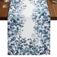 thumbnail image 1 of Table Runners 72 Inches Long Dress Scarves, Blue Green Eucalyptus Leaves Farmhouse Kitchen Table Runner, Coffee Tablerunners, Spring Summer Botanical 14x72 Inch, 1 of 9