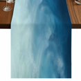 thumbnail image 1 of Table Runners 72 Inches Long Dress Scarves, Blue Ombre Farmhouse Kitchen Table Runner, Coffee Tablerunners, Coastal Beach Modern Abstract Art 18x72 Inch, 1 of 9