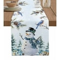 thumbnail image 1 of Table Runners 72 Inches Long Dress Scarves, Blue Snowman Christmas Farmhouse Kitchen/Dining Table Runner, Coffee Tablerunners, Xmas Tree Snowflake Gifts Pine Cones 13x72 Inch, 1 of 7