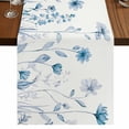 thumbnail image 1 of Table Runners 72 Inches Long Dress Scarves, Blue Spring Floral Farmhouse Kitchen/Dining Table Runner, Coffee Tablerunners, Summer Flowers Botanical Elegant 16x72 Inch, 1 of 9