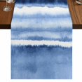 thumbnail image 1 of Table Runners 72 Inches Long Dress Scarves, Blue Stripes Farmhouse Kitchen Table Runner, Coffee Tablerunners, Watercolor Retro Ombre Abstract Tie Dye Art 14x72 Inch, 1 of 9