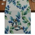 thumbnail image 1 of Table Runners 72 Inches Long Dress Scarves, Blueberry Spring Leaves Farmhouse Kitchen/Dining Table Runner, Coffee Tablerunners, Grey Botanical Branches 16x72 Inch, 1 of 9