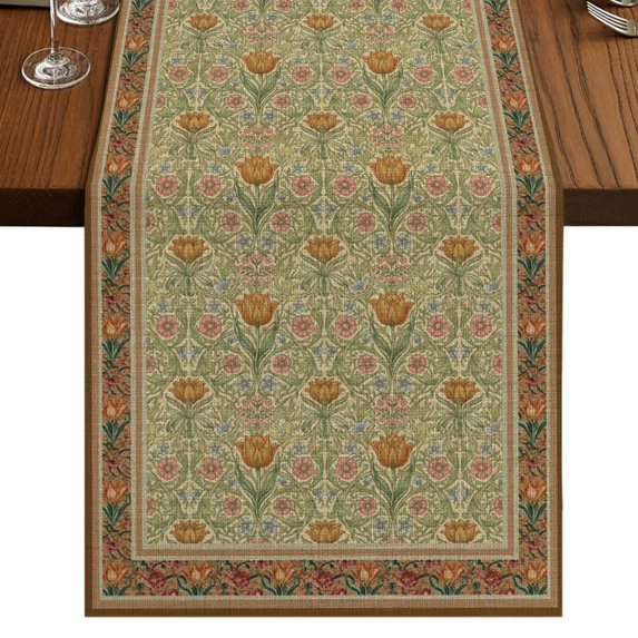 Table Runners 72 Inches Long Dress Scarves, Boho Geometric Abstract Floral Farmhouse Kitchen/Dining Table Runner, Coffee Tablerunners, Vintage Ethnic Flower Textured 16x72 Inch
