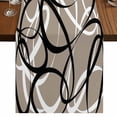 thumbnail image 1 of Table Runners 72 Inches Long Dress Scarves, Brown Geometric Farmhouse Kitchen Table Runner, Coffee Tablerunners, Vintage Black White Striped Abstract Art 14x72 Inch, 1 of 9